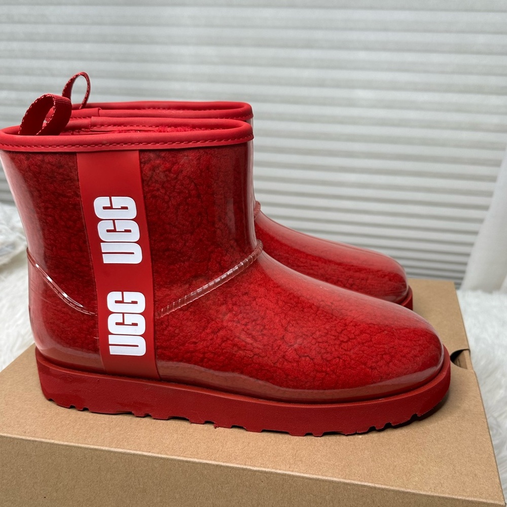 UGG Classic Mini Waterproof Clear
Boot (Women) size 9. Samba Red